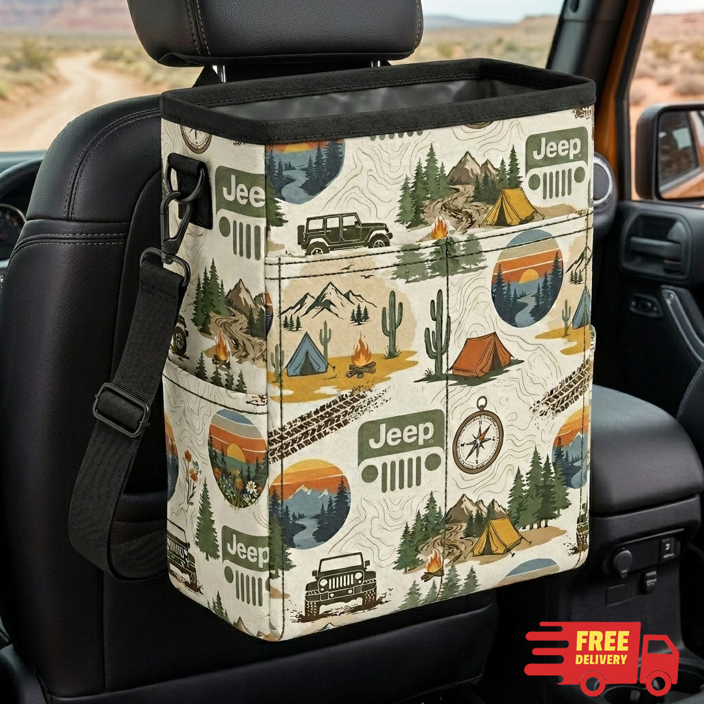 Jeep Pattern Car Trash Can