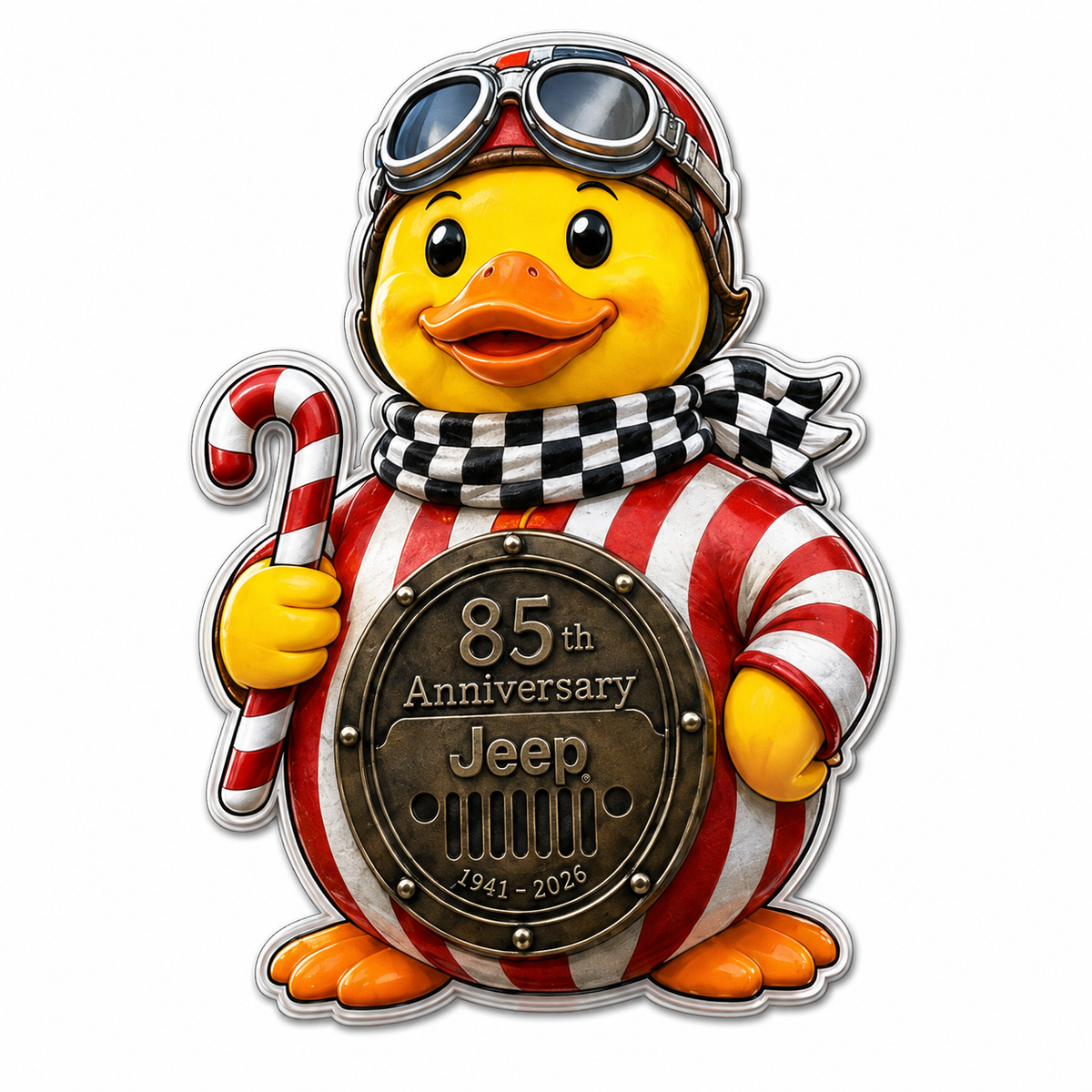 Jeep 85th anniversary Christmas duck vinyl magnet V4