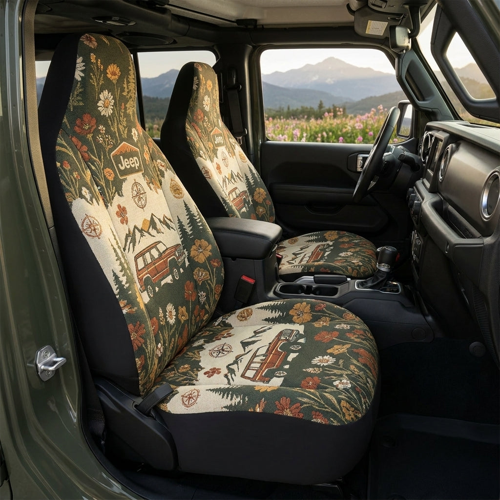 Mountain Trail Wildflower Car Seat Cover