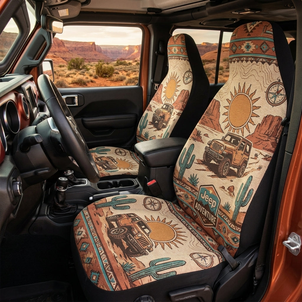 Desert Jeep Adventure Car Seat Cover