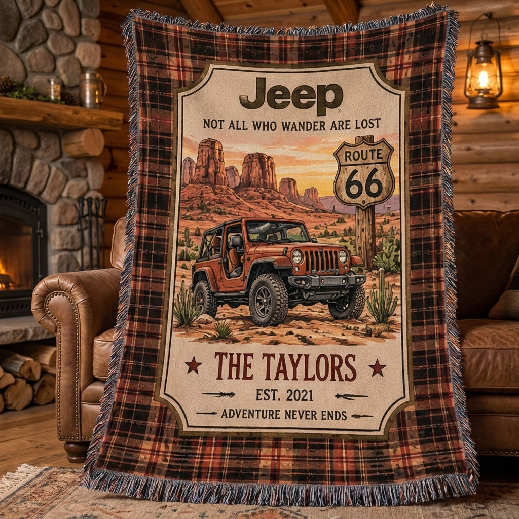 Adventure Never Ends Woven Blanket