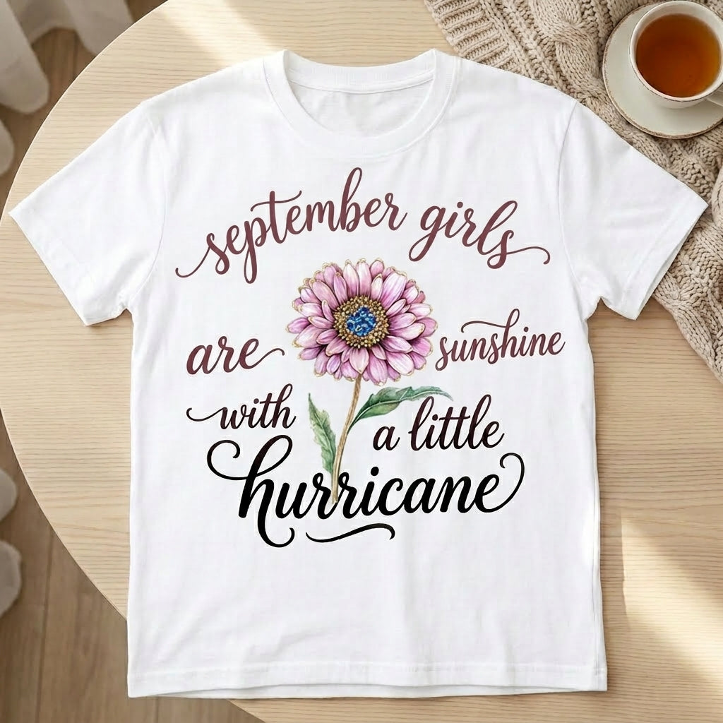 Birth Month Flower Personalized T-Shirt