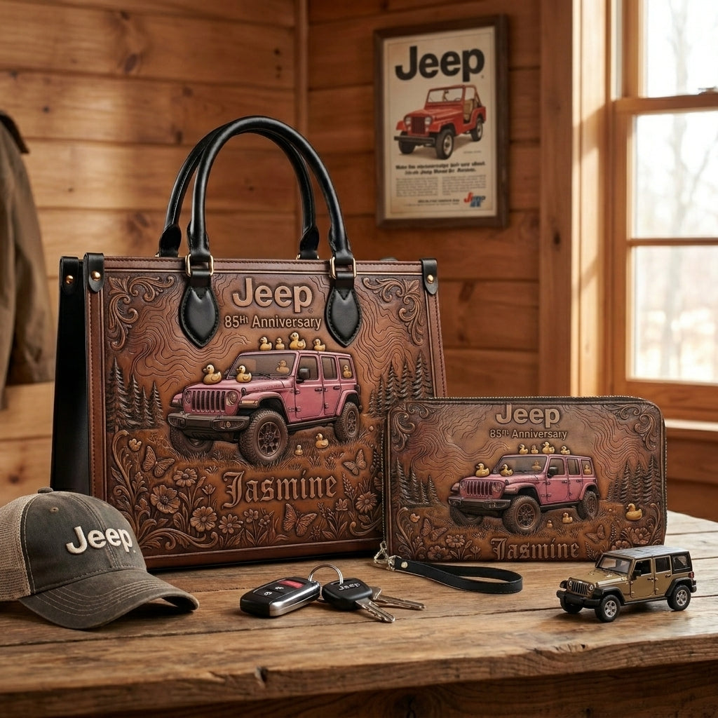 Jeep 85th Anniversary V2 Personalized Leather Bag + Free Wallet