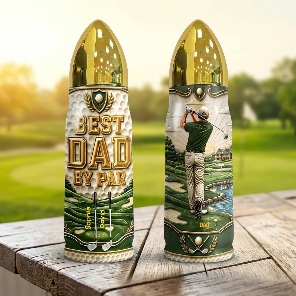 Best Dad By Par Personalized Bullet Tumbler