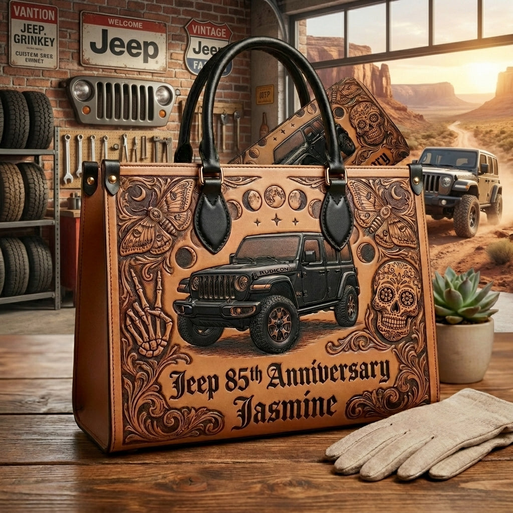 Jeep 85th Anniversary V5 Personalized Leather Bag + Free Wallet