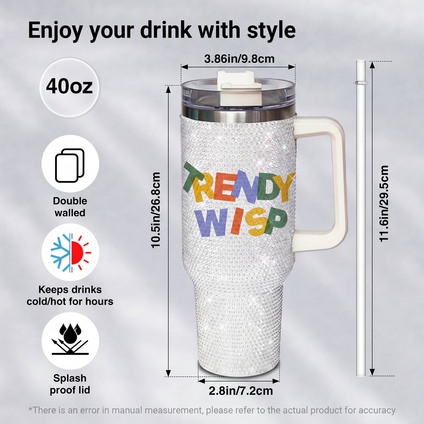 Rise And Slay Personalized Rhinestone Tumbler With Handle