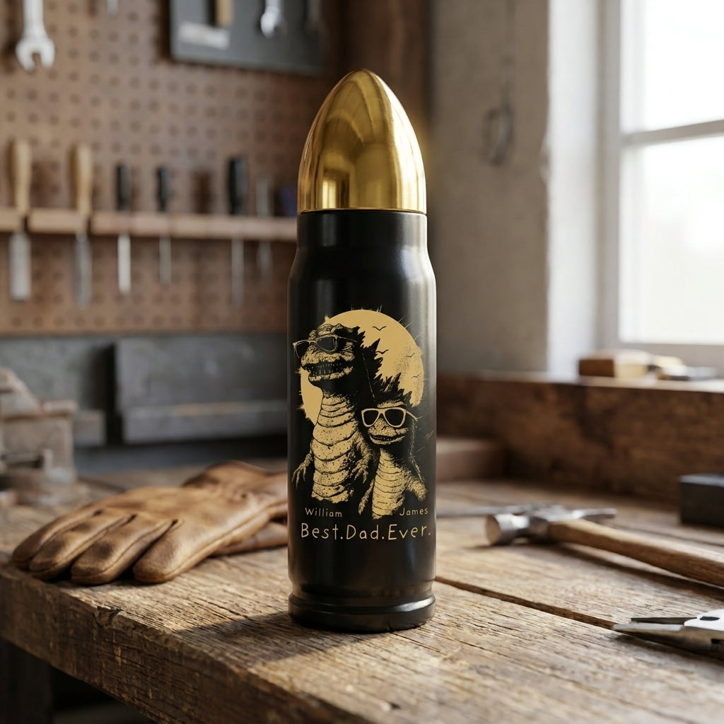Best Dad Ever Dadzilla Personalized Bullet Tumbler