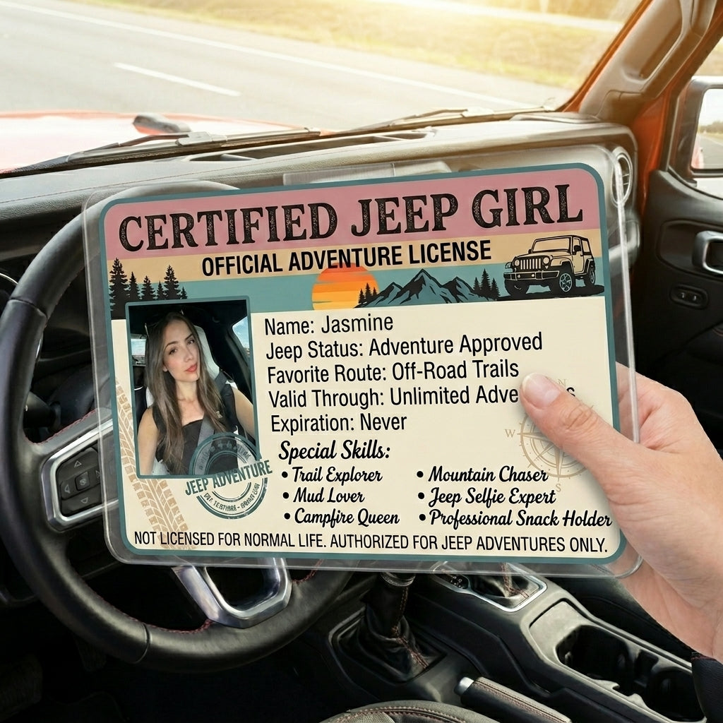 Certified Jeep Girl Personalized Acrylic Car Visor Clip