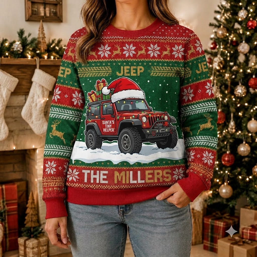 Santa Tiny Helper Personalized Ugly Sweatshirt