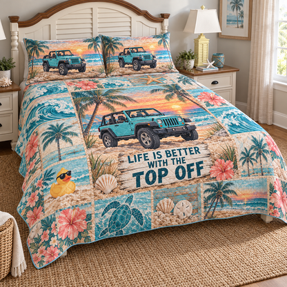Jeep Beach Personalized Quilt Bedding Set