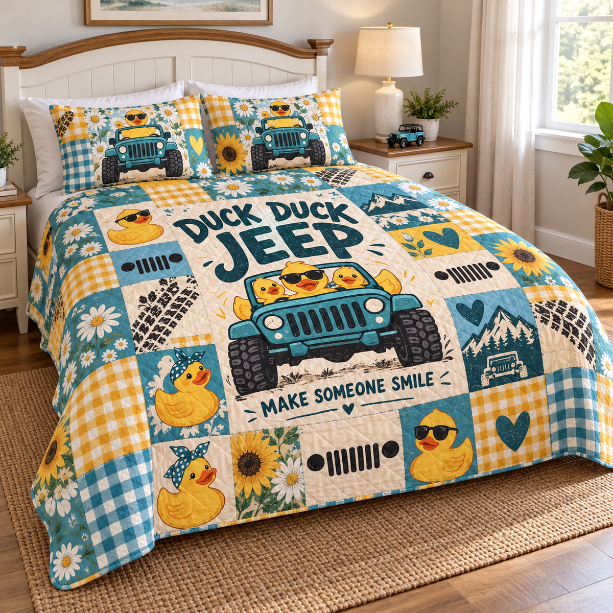 Duck Duck Jeep Personalized Quilt Bedding Set