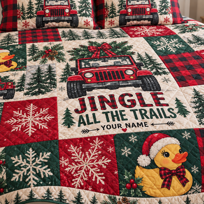 Merry Jeepmas Personalized Quilt Bedding Set