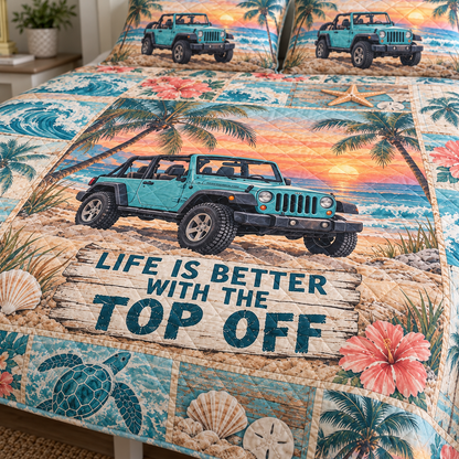 Jeep Beach Personalized Quilt Bedding Set