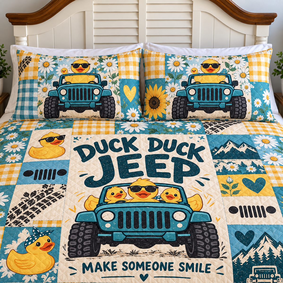 Duck Duck Jeep Personalized Quilt Bedding Set