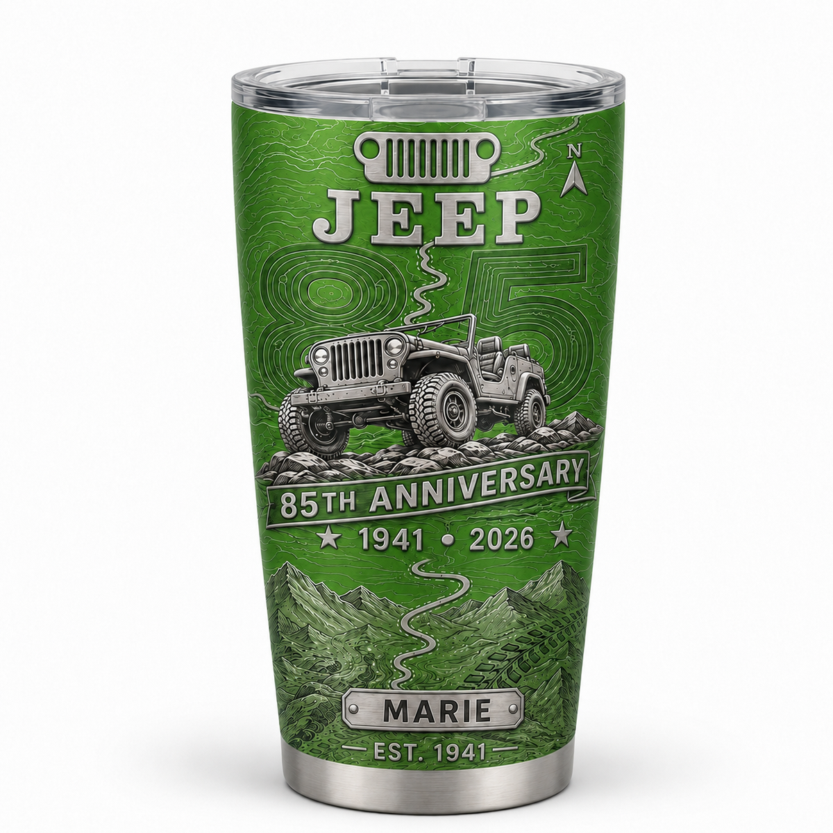 Personalized  Jeep 85th Anniversary Tumbler 40oz, 30oz, 20oz V3
