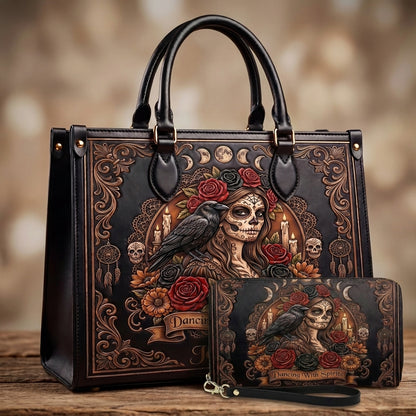 Dancing With Spirits Personalized Leather Bag + Free Wallet