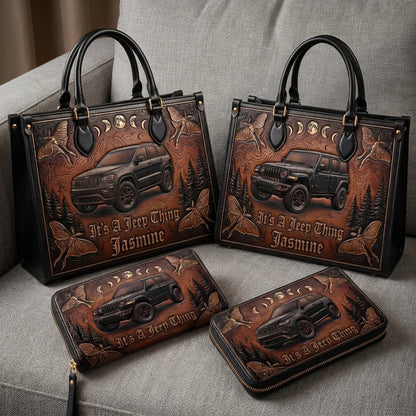 It's A Jeep Thing Personalized Leather Bag + Free Wallet