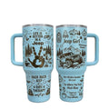 Jeep Girl Doodle Hand-drawn Engraving 40OZ Stainless Steel Tumbler With Handle