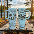 Jeep Girl Doodle Hand-drawn Engraving 40OZ Stainless Steel Tumbler With Handle