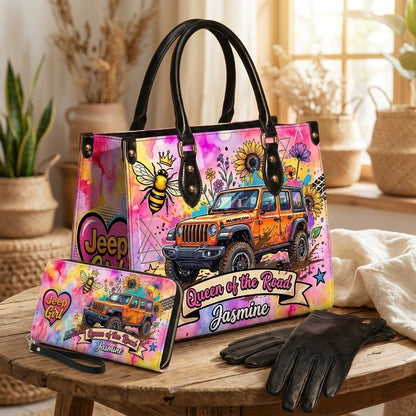 Queen Of The Road Personalized Leather Bag + Free Wallet