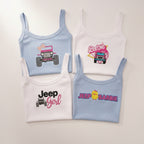 [Free delivery] Jeep Girl Collection Embroidered Spaghetti Strap Tank Top
