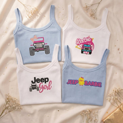[Free delivery] Jeep Girl Collection Embroidered Spaghetti Strap Tank Top