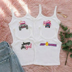 [Free delivery] Jeep Girl Collection Embroidered Spaghetti Strap Tank Top