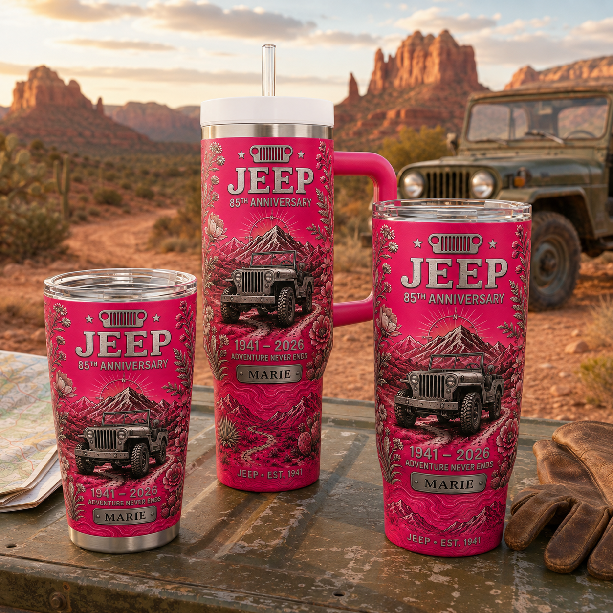Personalized  Jeep 85th Anniversary Tumbler 40oz, 30oz, 20oz V2