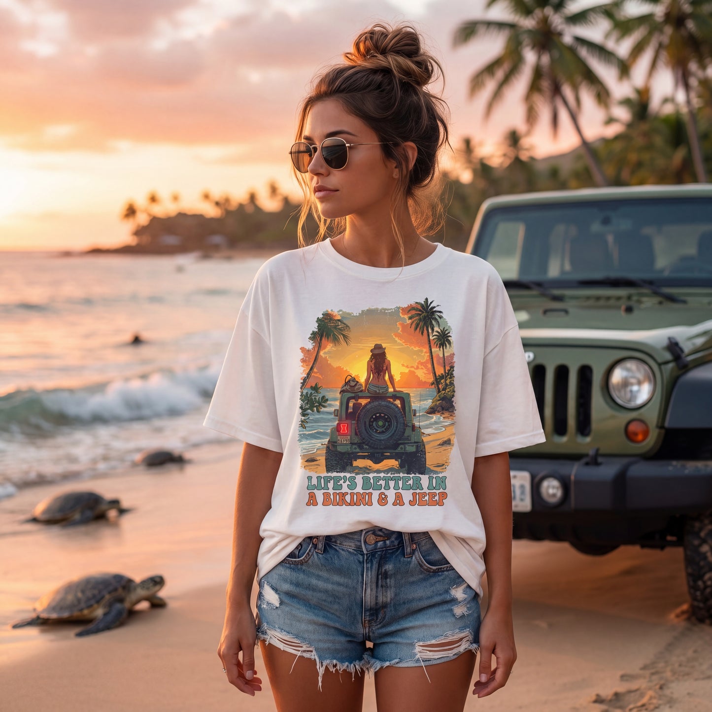 Bikini and Jeep T-Shirt