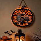 Jeep Girl Personalized Luminous Wooden Sign