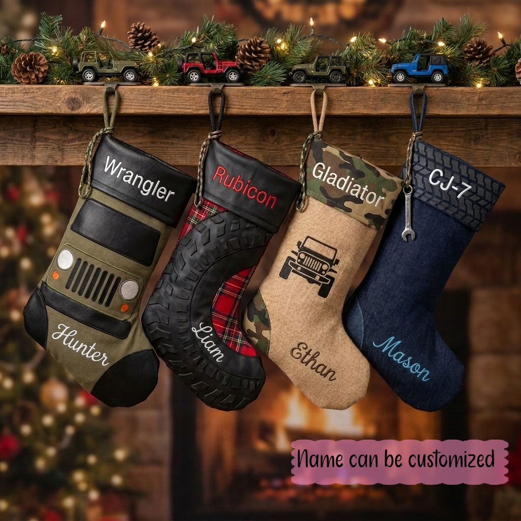Personalized Jeep Christmas Socks