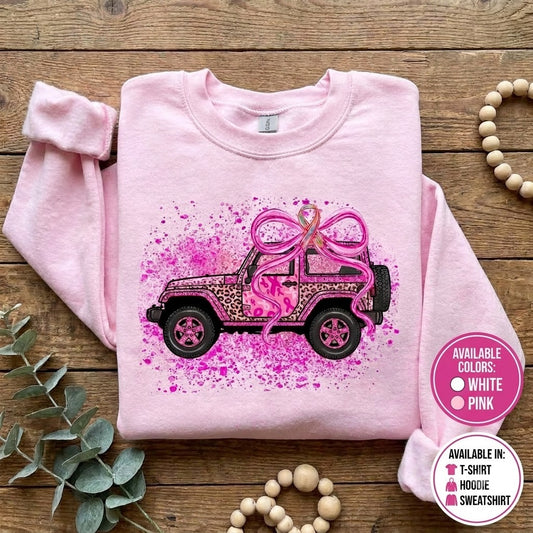 Pink Ribbon Jeep T-shirt Hoodie Sweatshirt