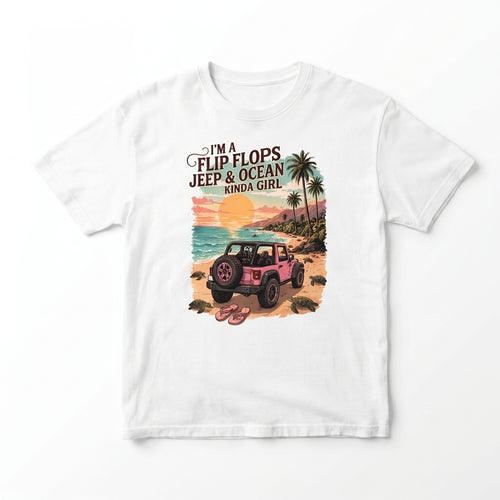 Flip Flops Jeep & Ocean Kinda Girl T-Shirt