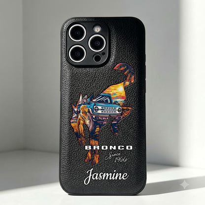 Bronco Since 1966 Personalized Leather Phone Case