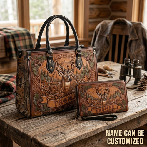Hunt More Worry Less Elk Leather Bag + Free Wallet