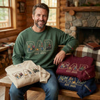 Personalized Dad with Photo Letters, Custom Sleeve Name Heart Embroidery, Faceless Portrait Sweatshirt