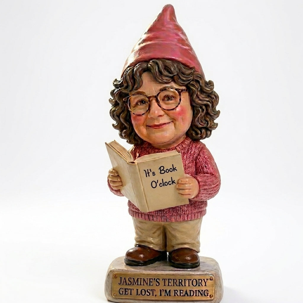 Custom Cute Book Lover Gnome From Photo Personalized Custom Acrylic Plaque