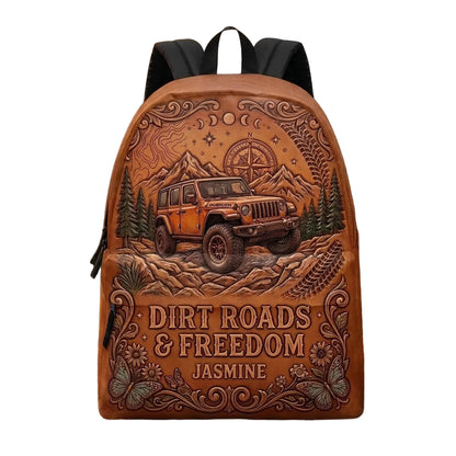Dirt Roads & Freedom Personalized Backpack