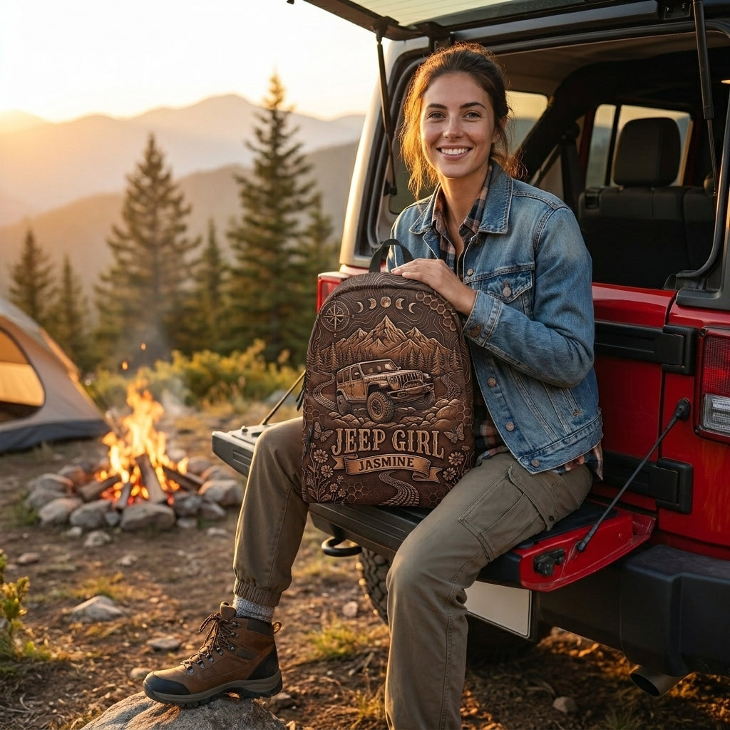 Jeep Girl Personalized Backpack