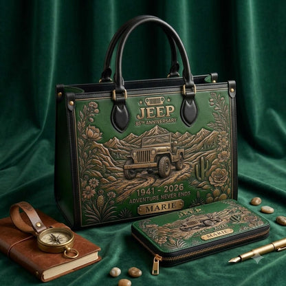 Adventure Never Ends Personalized Leather Bag + Free Wallet