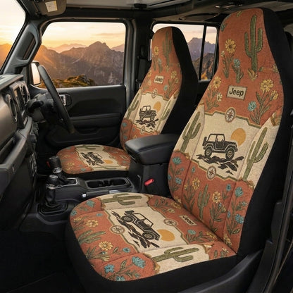 Desert Cactus Bloom Car Seat Cover