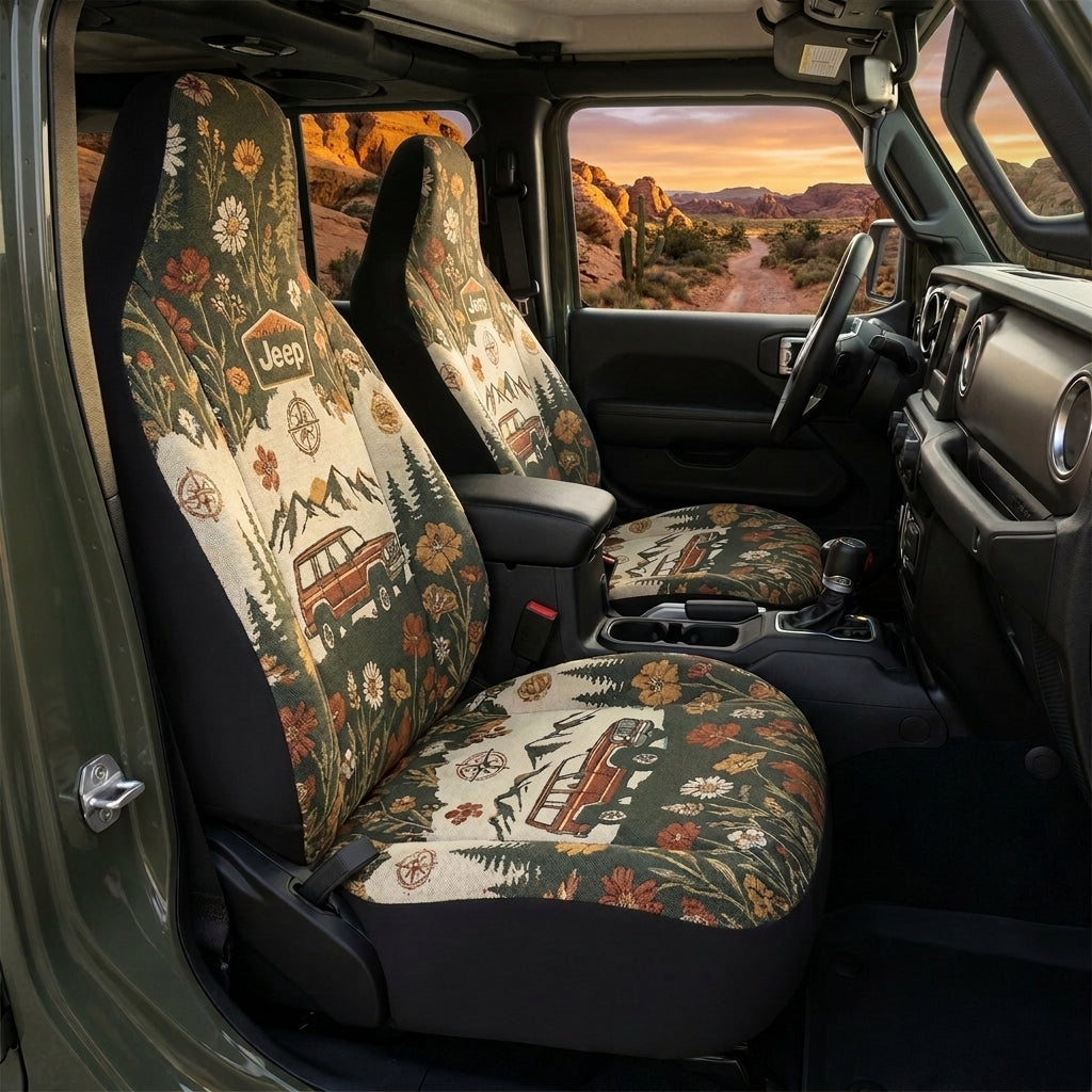 Mountain Trail Wildflower Car Seat Cover