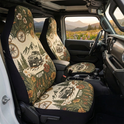 Jeep Mountain Wildflower Car Seat Cover