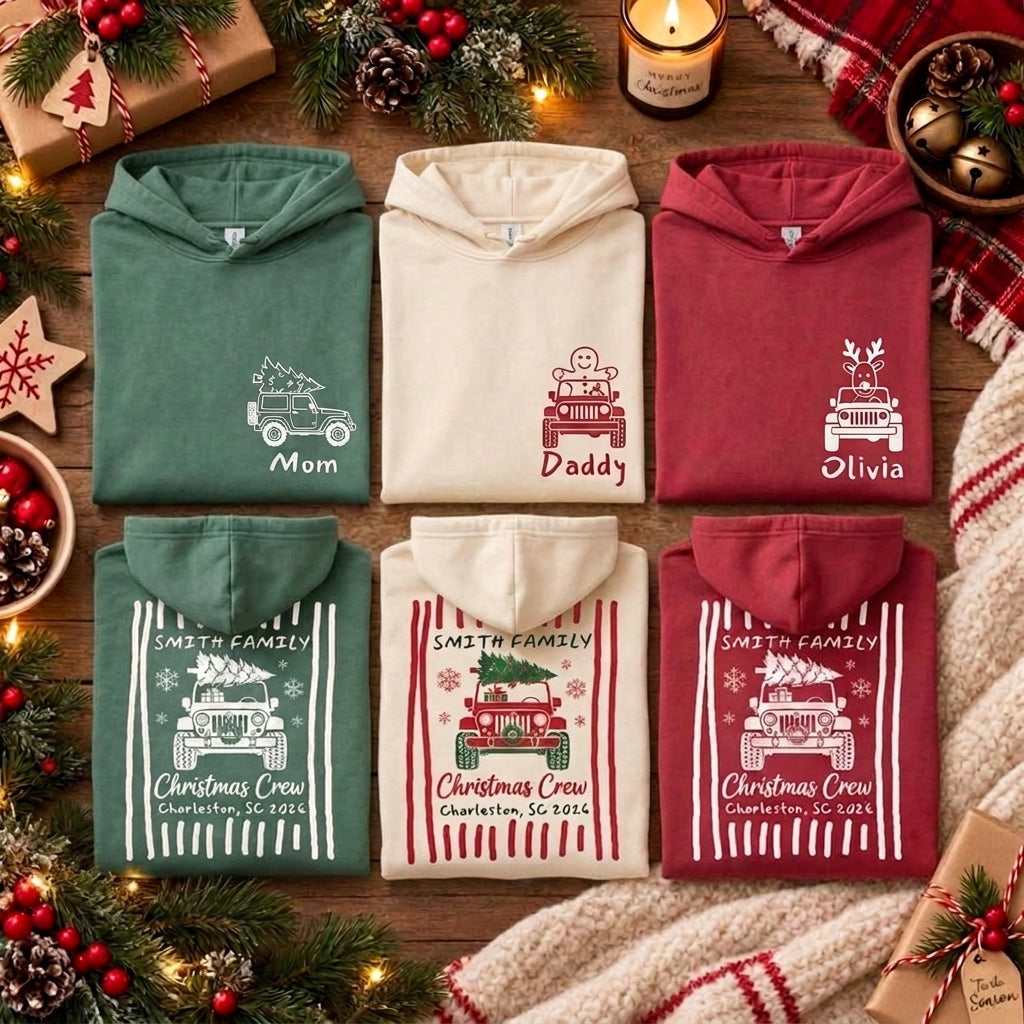 Christmas Crew Family Jeep T-Shirt