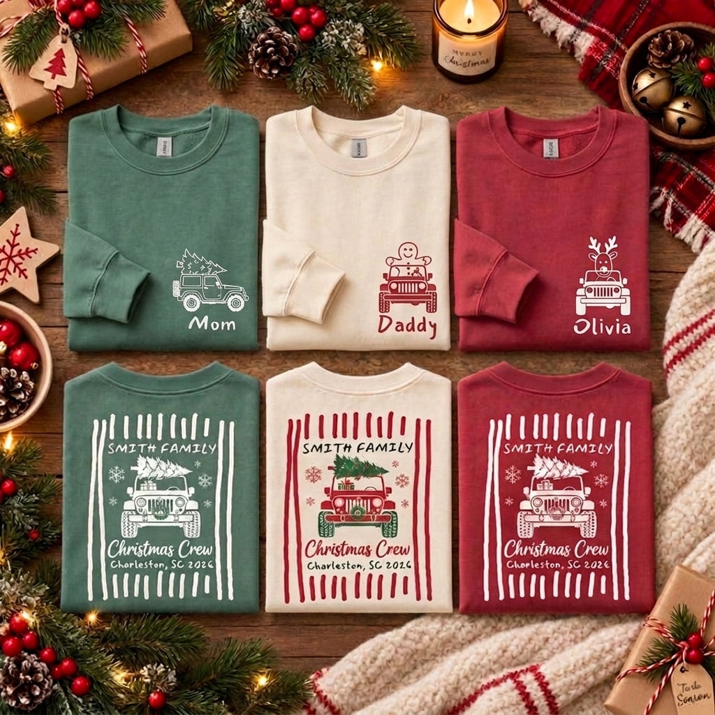 Christmas Crew Family Jeep T-Shirt
