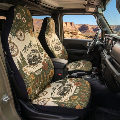 Jeep Mountain Wildflower Car Seat Cover