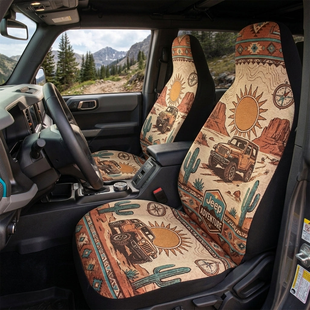 Desert Jeep Adventure Car Seat Cover