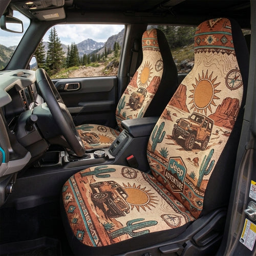 Desert Jeep Adventure Car Seat Cover