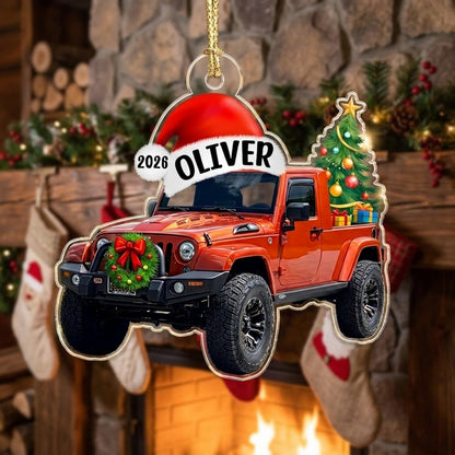 Personalized Jeep Christmas Acrylic Ornament
