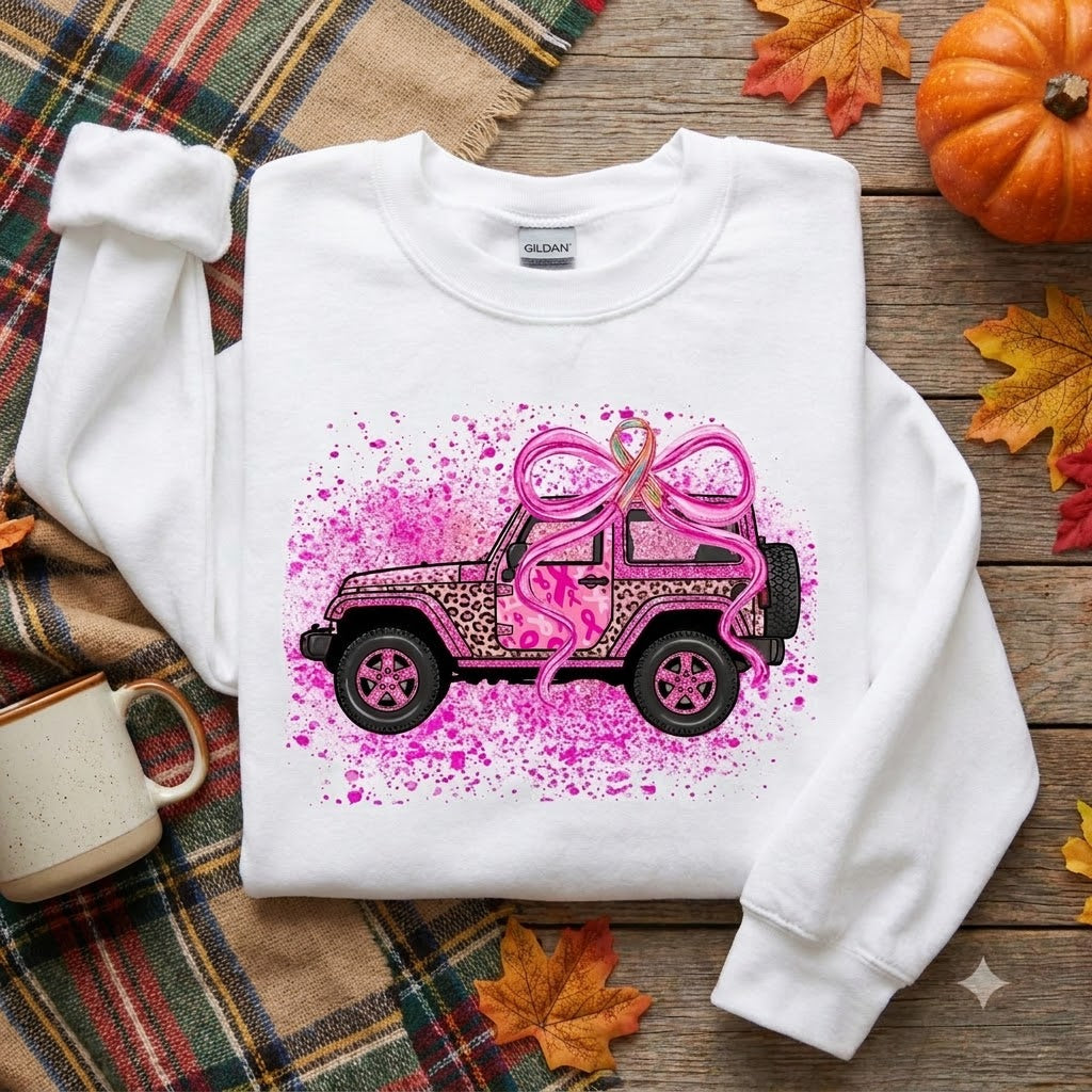 Pink Ribbon Jeep T-shirt Hoodie Sweatshirt